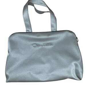 Oscar de la Renta Metallic Gray Cosmetic Bag